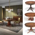 Creaciones Fejomi, mueble para comedor clásico de lujo, mesa comedor con marquetería de lujo, comprar muebles de lujo en España, aparador con marquetería clásica 